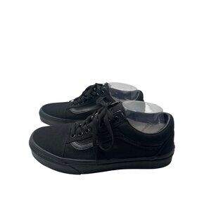 VANS All Black Old Skool Canvas Shoes Mens 9.5 Womens 11